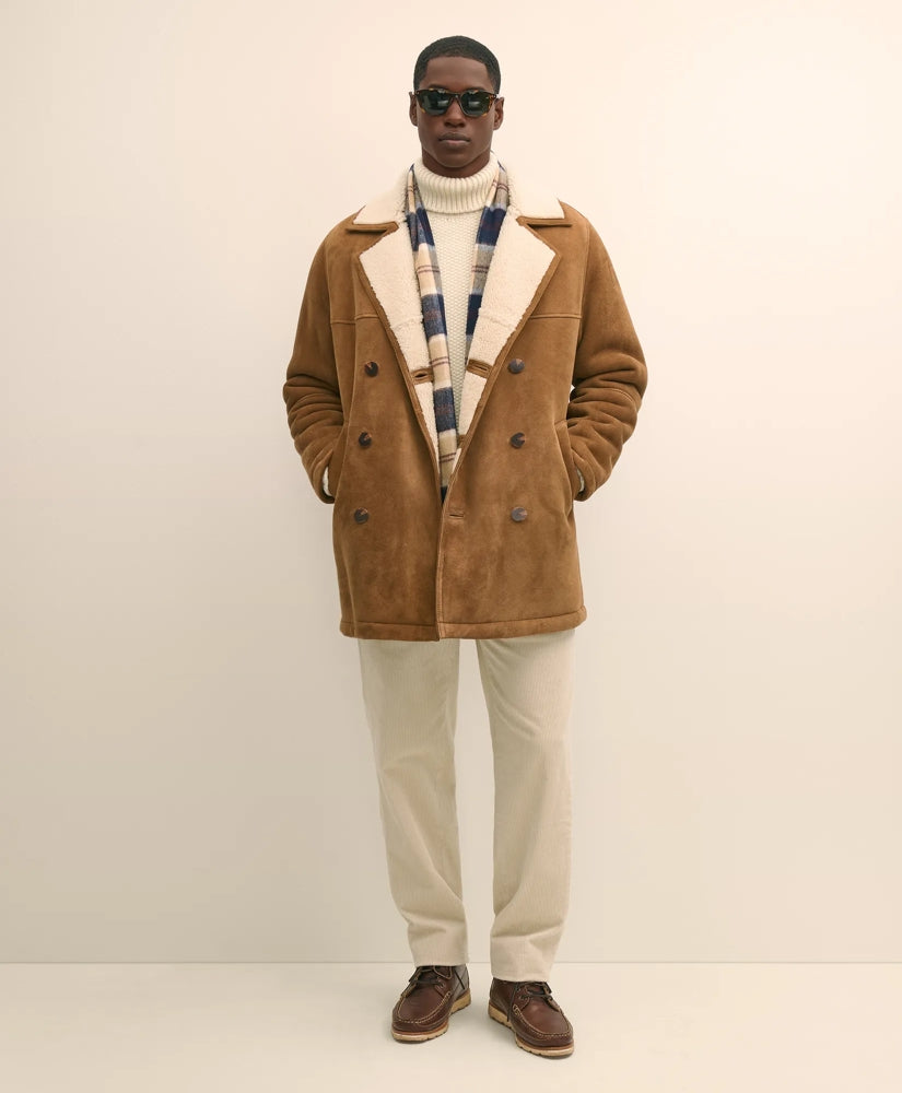 Shearling Double-Breasted Coat | Brooks Brothers online