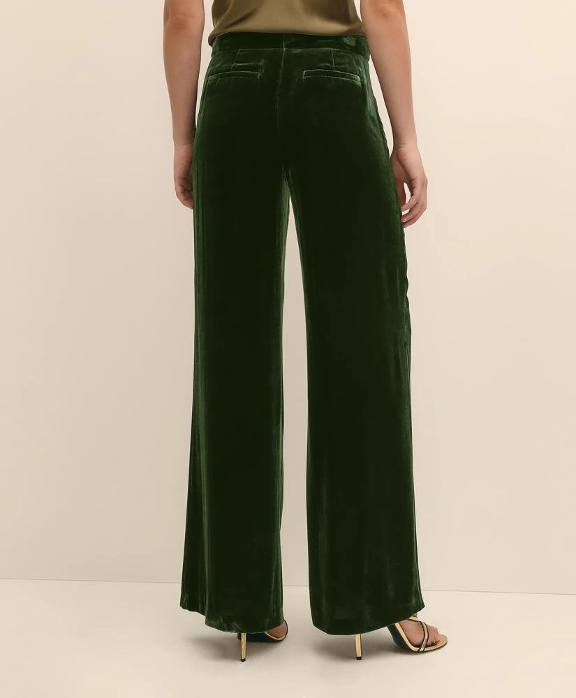 Silk Blend Drapey Velvet Wide-Leg Trouser | Brooks Brothers outlet