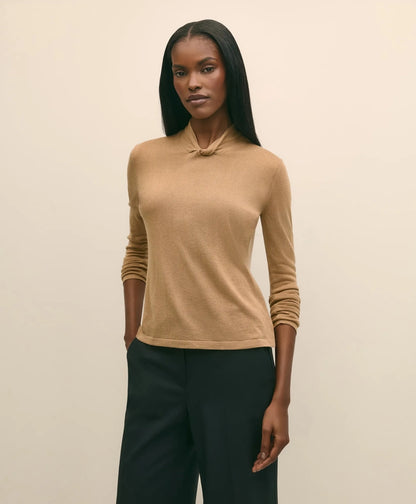 Silk Cashmere Twist Neck Sweater | Brooks Brothers outlet