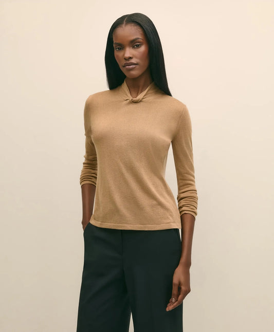 Silk Cashmere Twist Neck Sweater | Brooks Brothers outlet
