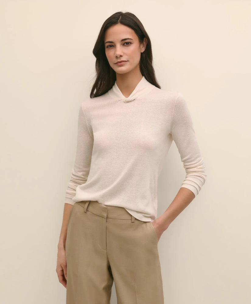 Silk Cashmere Twist Neck Sweater | Brooks Brothers discount