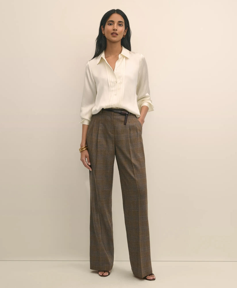Silk Charmeuse Pintucked Blouse | Brooks Brothers online shop