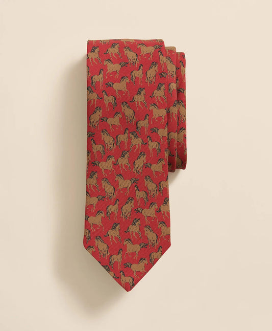 Silk Equestrian Motif Tie | Brooks Brothers on sale