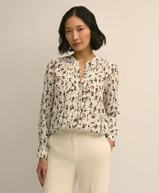 Silk Floral Print Blouse | Brooks Brothers online shop