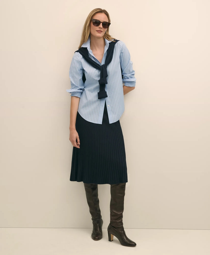 Silk Viscose Pleated Sweater Skirt | Brooks Brothers for sale