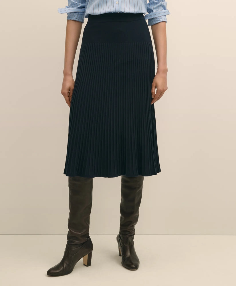 Silk Viscose Pleated Sweater Skirt | Brooks Brothers for sale