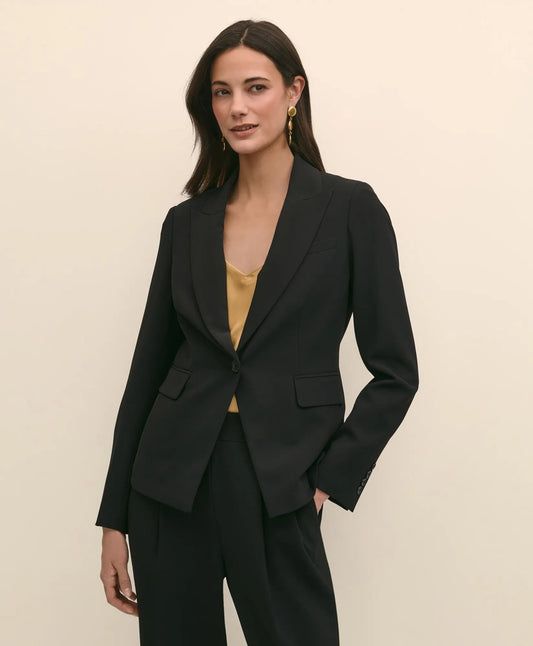 Single-Breasted Peak Lapel Jacket in Fine Twill Stretch Crepe | Brooks Brothers on sale