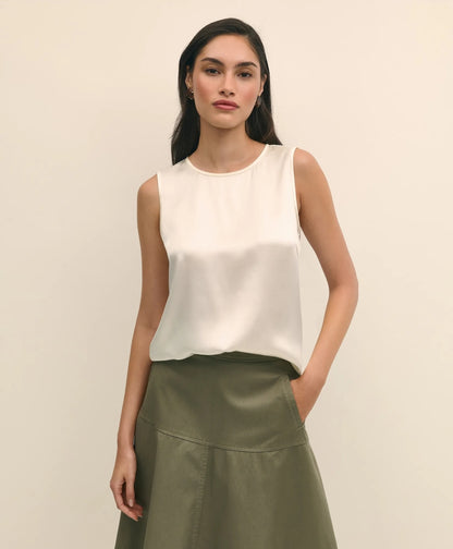 Sleeveless Shell in Washable Silk | Brooks Brothers online shop