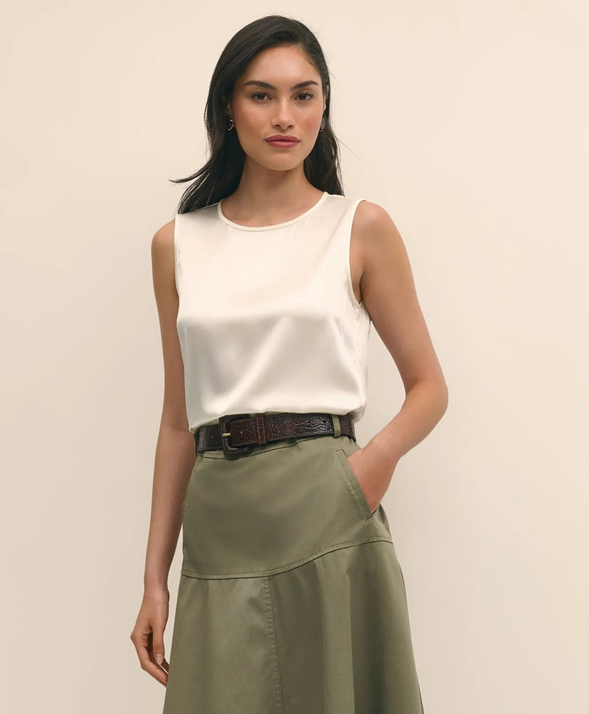 Sleeveless Shell in Washable Silk | Brooks Brothers online shop