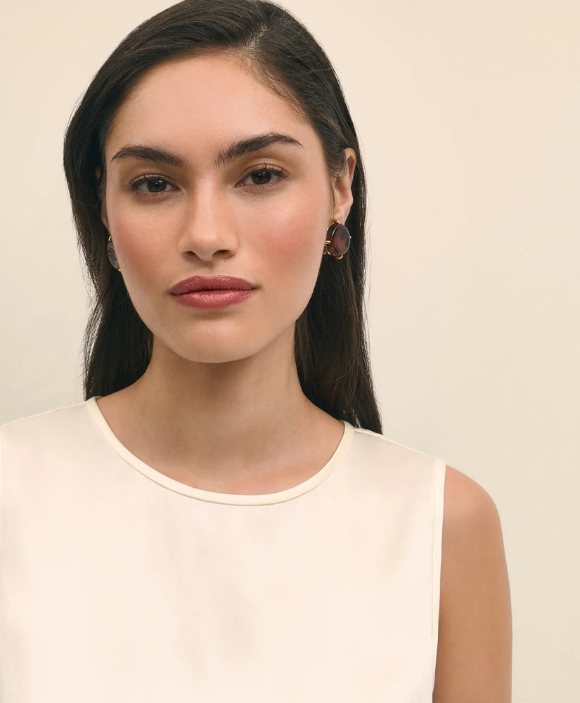 Sleeveless Shell in Washable Silk | Brooks Brothers online shop