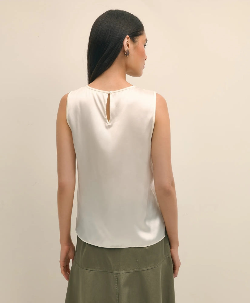 Sleeveless Shell in Washable Silk | Brooks Brothers online shop