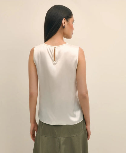 Sleeveless Shell in Washable Silk | Brooks Brothers online shop