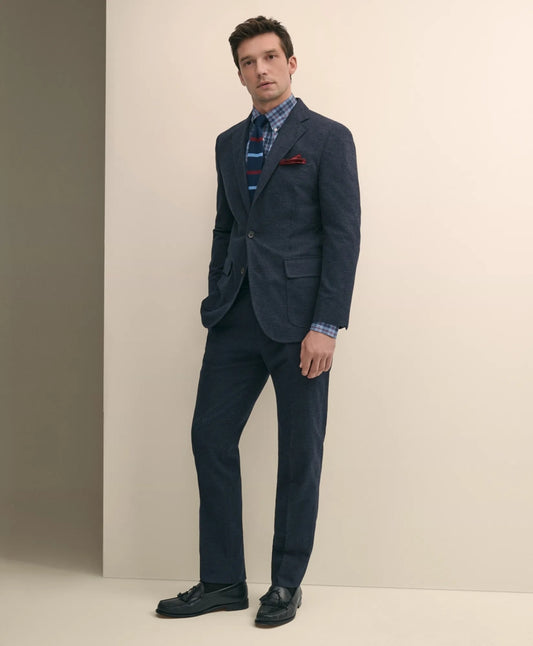 Slim Fit Check Suit Pants in Brushed-Cotton | Brooks Brothers online shop