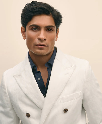 Slim Fit Cotton-Linen Herringbone Double-Breasted Suit Jacket | Brooks Brothers sale