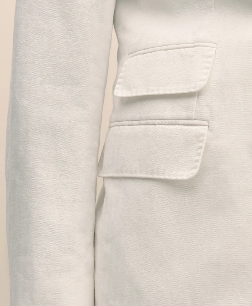Slim Fit Cotton-Linen Herringbone Double-Breasted Suit Jacket | Brooks Brothers sale