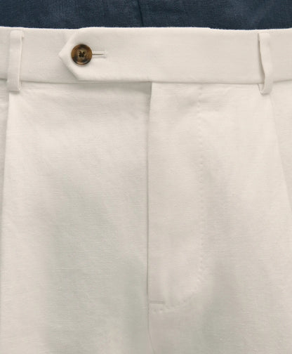 Slim Fit Cotton-Linen Herringbone Single-Pleat Suit Pants | Brooks Brothers for sale