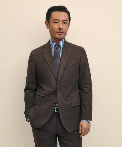 Slim Fit Mini-Houndstooth Suit Jacket in Brushed-Cotton | Brooks Brothers for sale