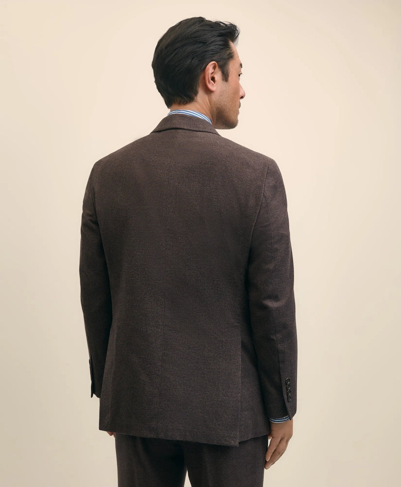 Slim Fit Mini-Houndstooth Suit Jacket in Brushed-Cotton | Brooks Brothers for sale