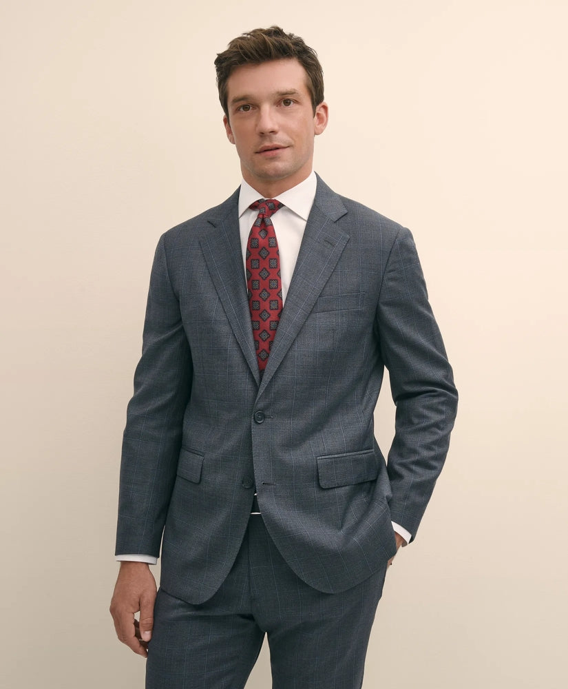 Slim Fit Wool Windowpane 1818 Suit | Brooks Brothers outlet