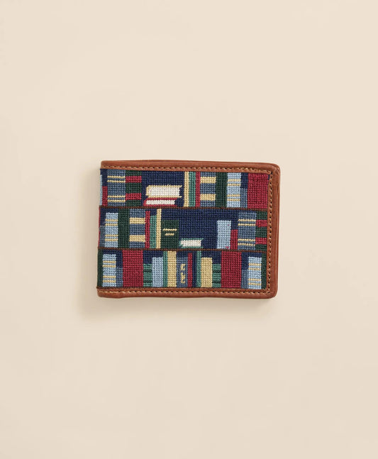 Smathers & Branson Needlepoint Bookshelf Wallet | Brooks Brothers sale