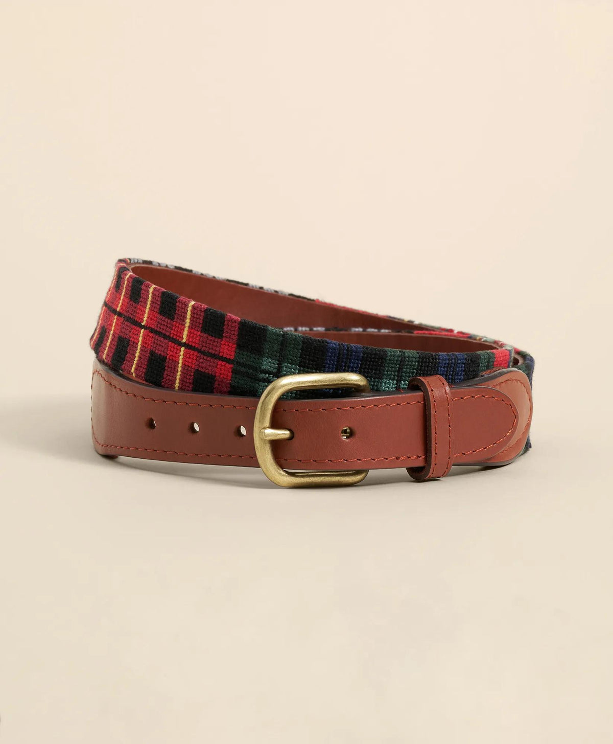 Smathers & Branson Needlepoint Plaid Belt | Brooks Brothers online