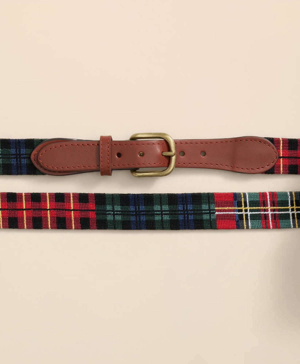 Smathers & Branson Needlepoint Plaid Belt | Brooks Brothers online