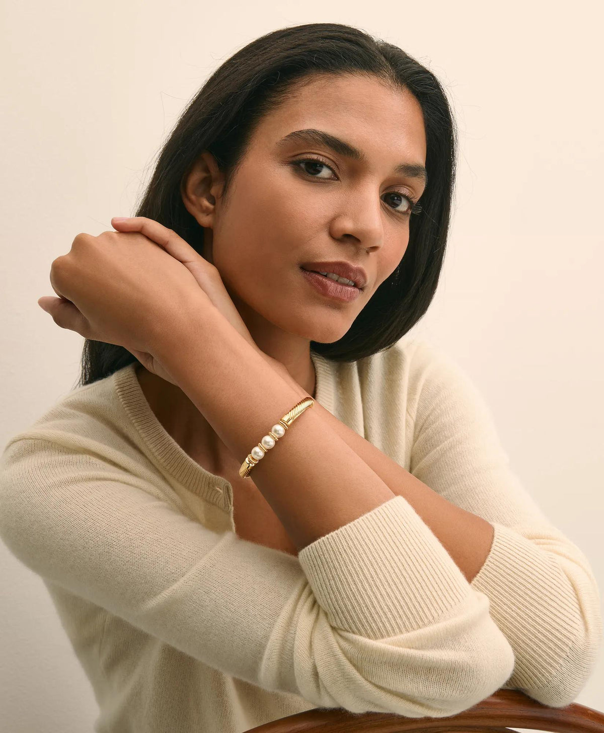 Stretch Faux-Pearl Bracelet with Gold-Plated Rope Detail | Brooks Brothers sale