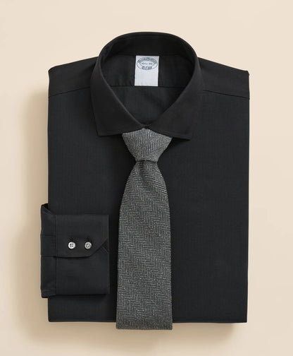 Stretch Supima® Cotton Non-Iron English Spread Collar, Herringbone Dress Shirt | Brooks Brothers online shop