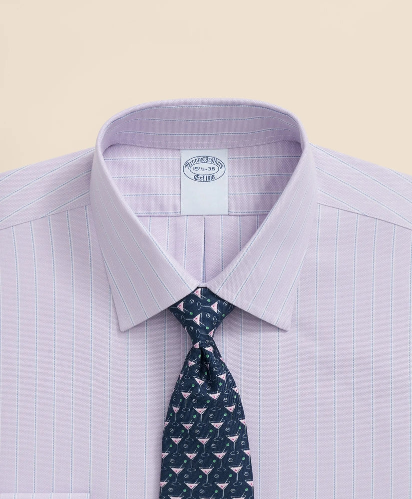 Stretch Supima® Cotton Non-Iron Royal Oxford Ainsley Collar, Striped Dress Shirt | Brooks Brothers online shop