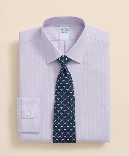 Stretch Supima® Cotton Non-Iron Royal Oxford Ainsley Collar, Striped Dress Shirt | Brooks Brothers online shop