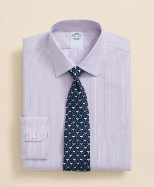 Stretch Supima® Cotton Non-Iron Royal Oxford Ainsley Collar, Striped Dress Shirt | Brooks Brothers online shop