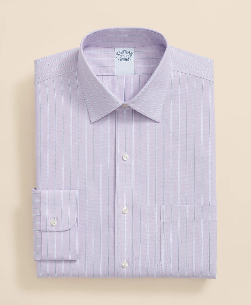 Stretch Supima® Cotton Non-Iron Royal Oxford Ainsley Collar, Striped Dress Shirt | Brooks Brothers online shop