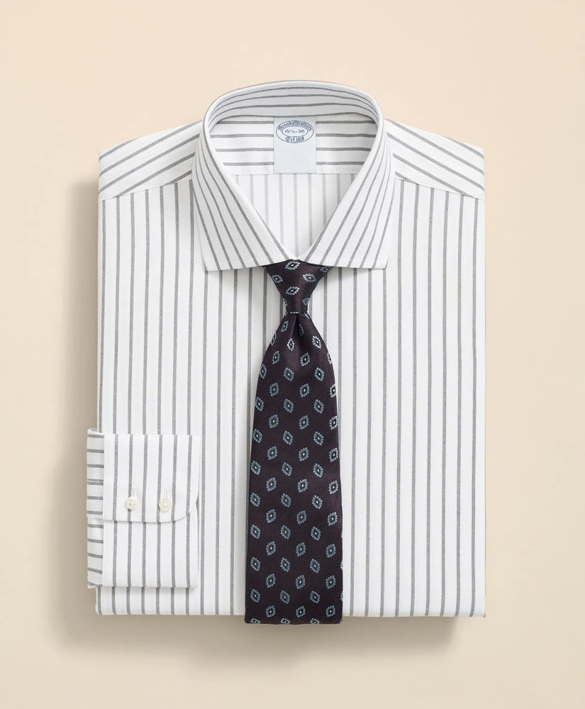 Stretch Supima® Cotton Non-Iron Twill English Spread Collar, Bold Stripe Dress Shirt | Brooks Brothers for sale