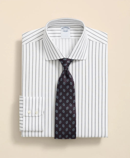 Stretch Supima® Cotton Non-Iron Twill English Spread Collar, Bold Stripe Dress Shirt | Brooks Brothers for sale