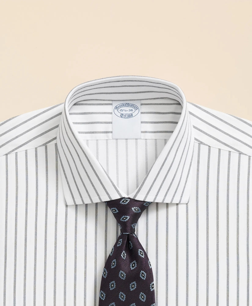 Stretch Supima® Cotton Non-Iron Twill English Spread Collar, Bold Stripe Dress Shirt | Brooks Brothers for sale