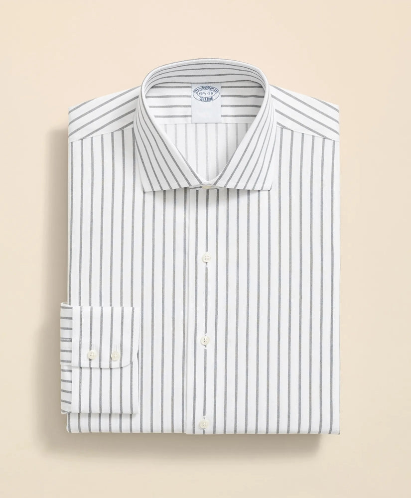 Stretch Supima® Cotton Non-Iron Twill English Spread Collar, Bold Stripe Dress Shirt | Brooks Brothers for sale