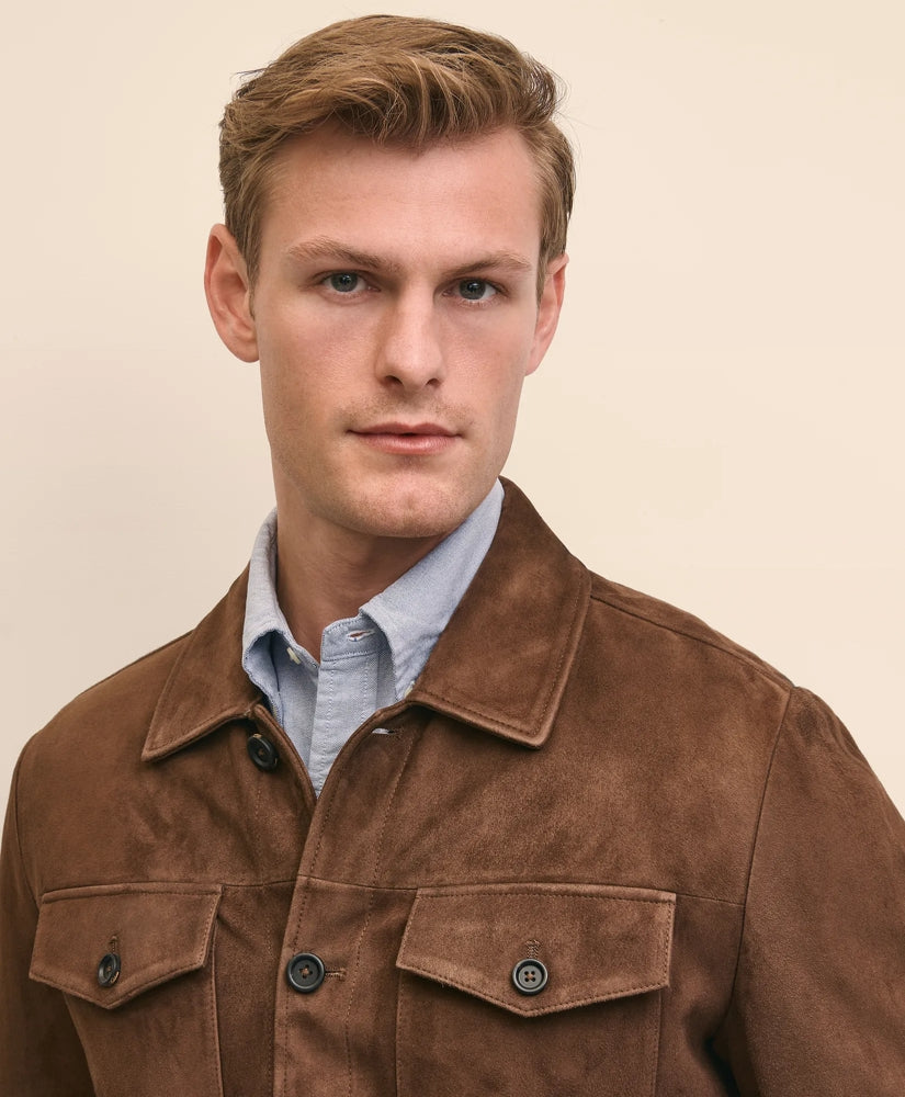 Suede Trucker Jacket | Brooks Brothers online shop