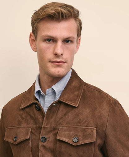 Suede Trucker Jacket | Brooks Brothers online shop