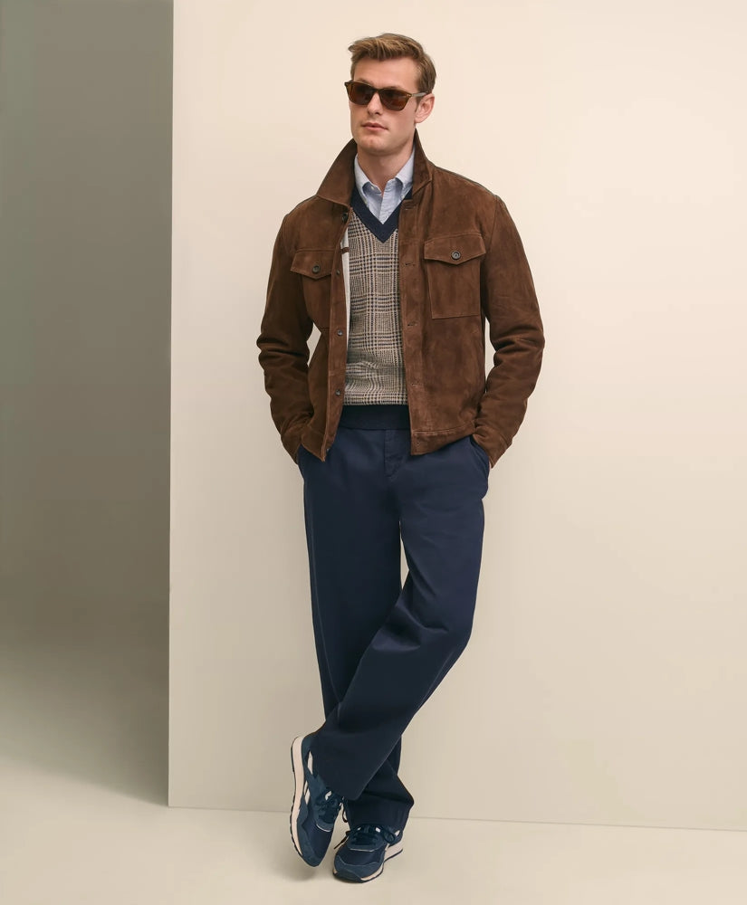 Suede Trucker Jacket | Brooks Brothers online shop