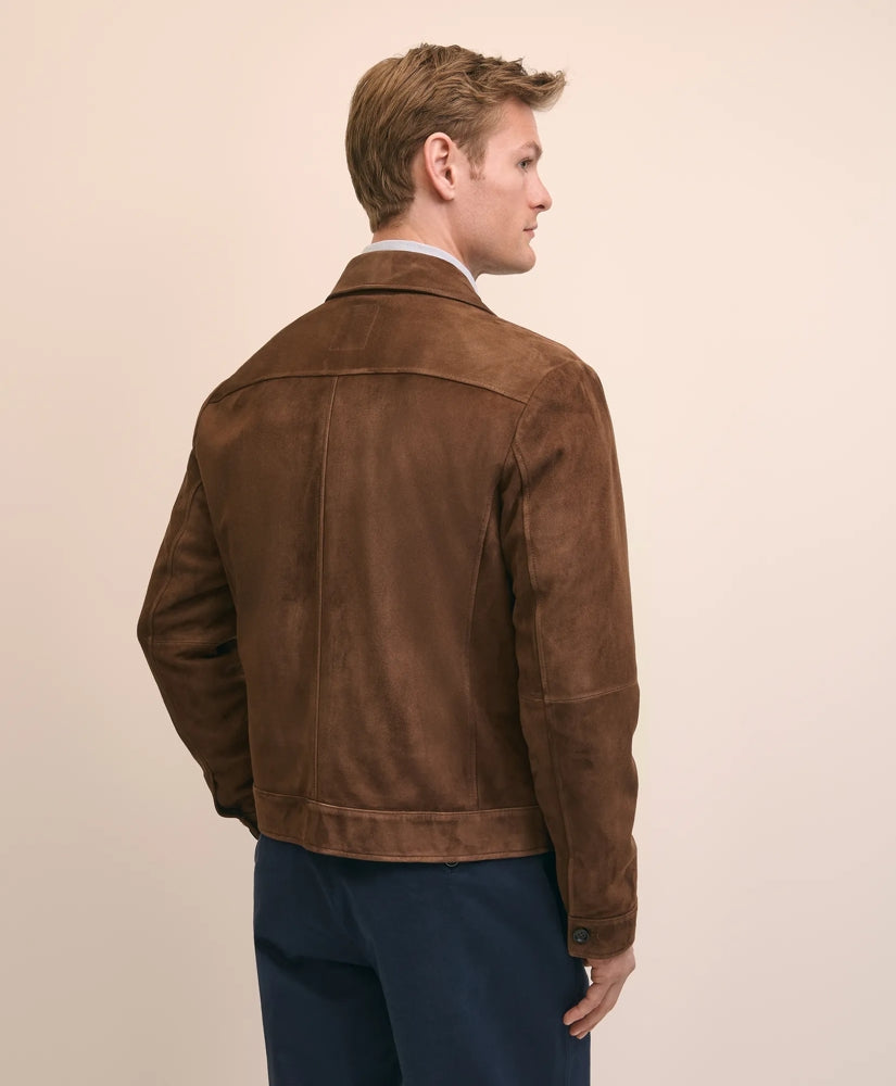 Suede Trucker Jacket | Brooks Brothers online shop