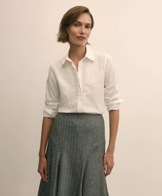 Supima® Cotton Beaded-Trim Poplin Shirt | Brooks Brothers online