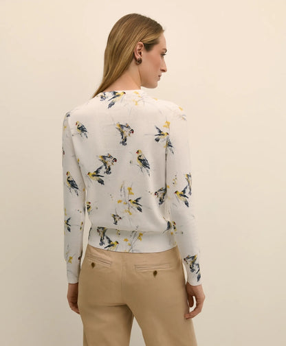 Cotton Cardigan in Bird Print | Brooks Brothers online shop