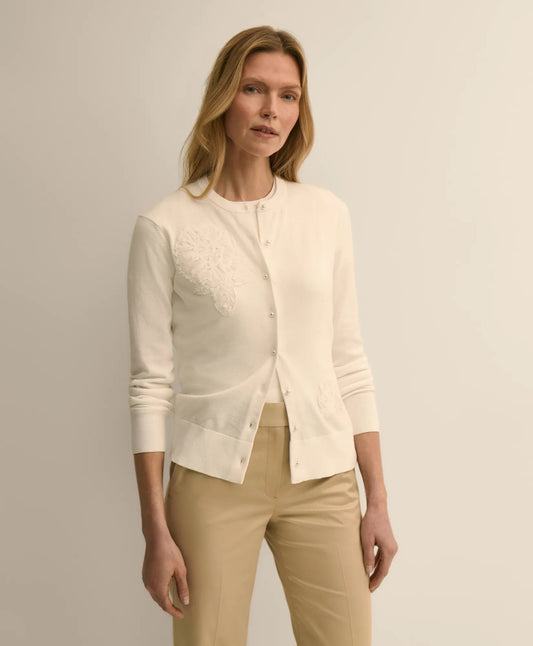 Supima® Cotton Floral Embroidered Cardigan | Brooks Brothers for sale