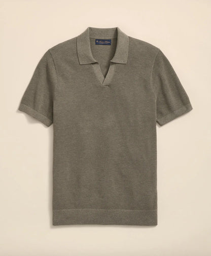 Supima® Cotton Pique Johnny Collar Sweater | Brooks Brothers on sale