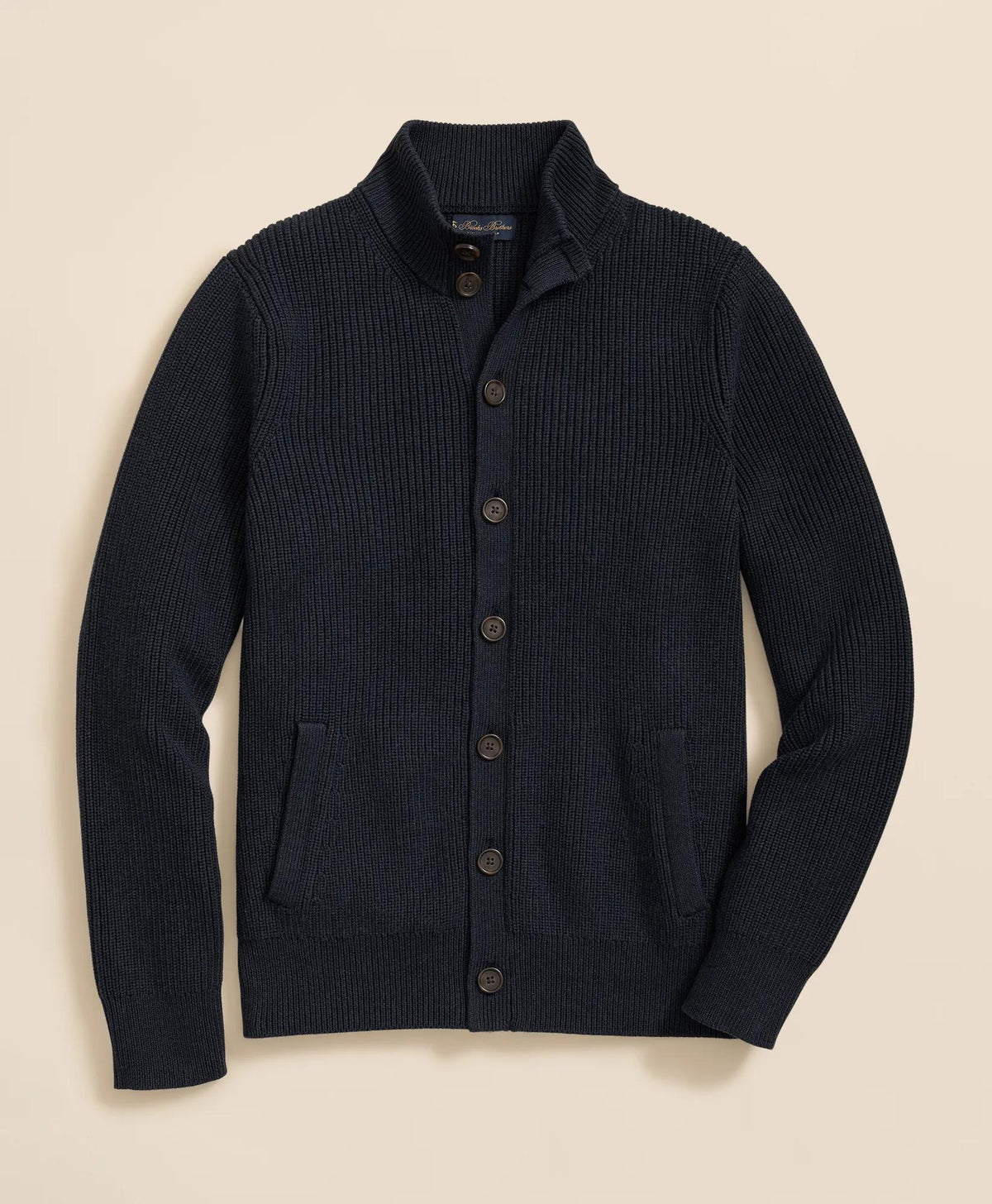 Supima® Cotton Ribbed Mock Neck Cardigan | Brooks Brothers sale