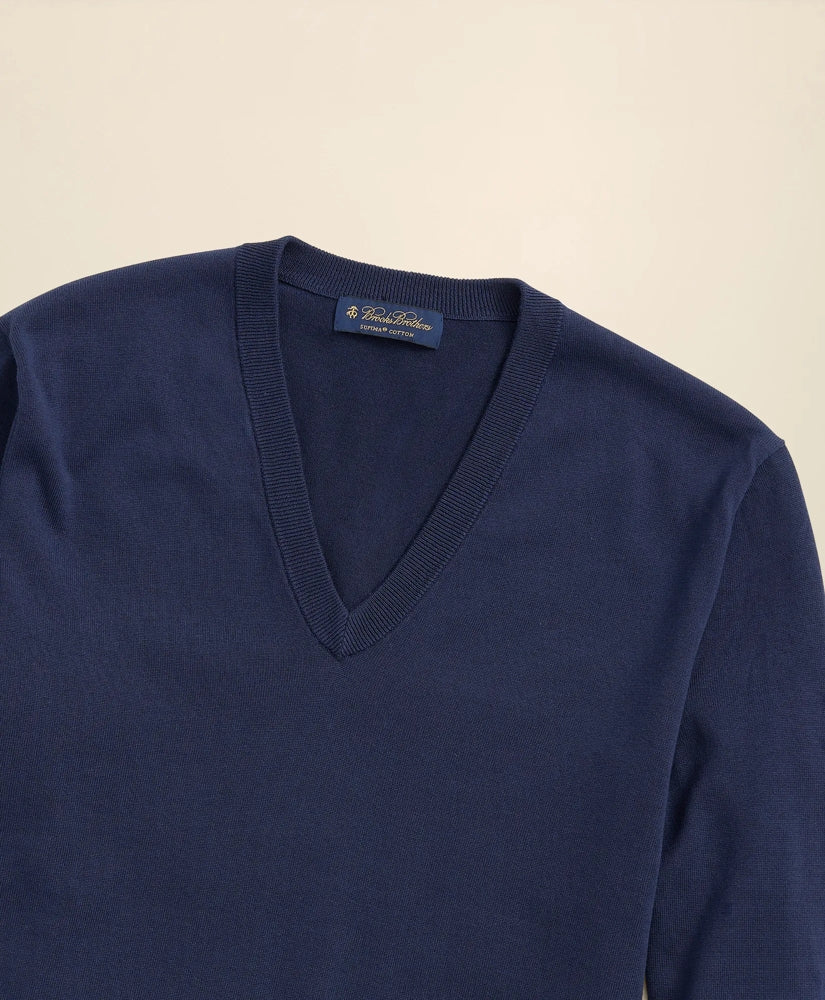 Supima® Cotton V-Neck Sweater | Brooks Brothers discount