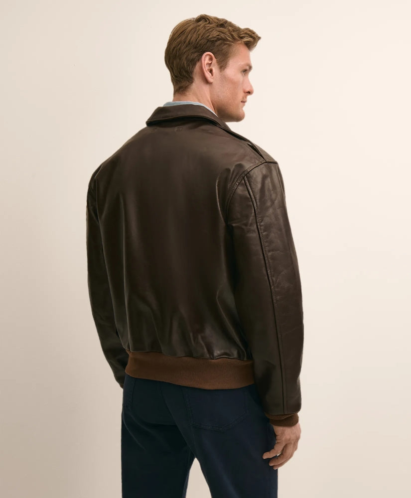 The Cockpit x Brooks Brothers A-2 Leather Flight Jacket | Brooks Brothers online shop