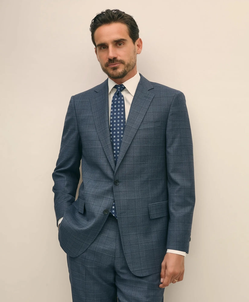 Traditional Fit Wool Check 1818 Suit | Brooks Brothers online shop