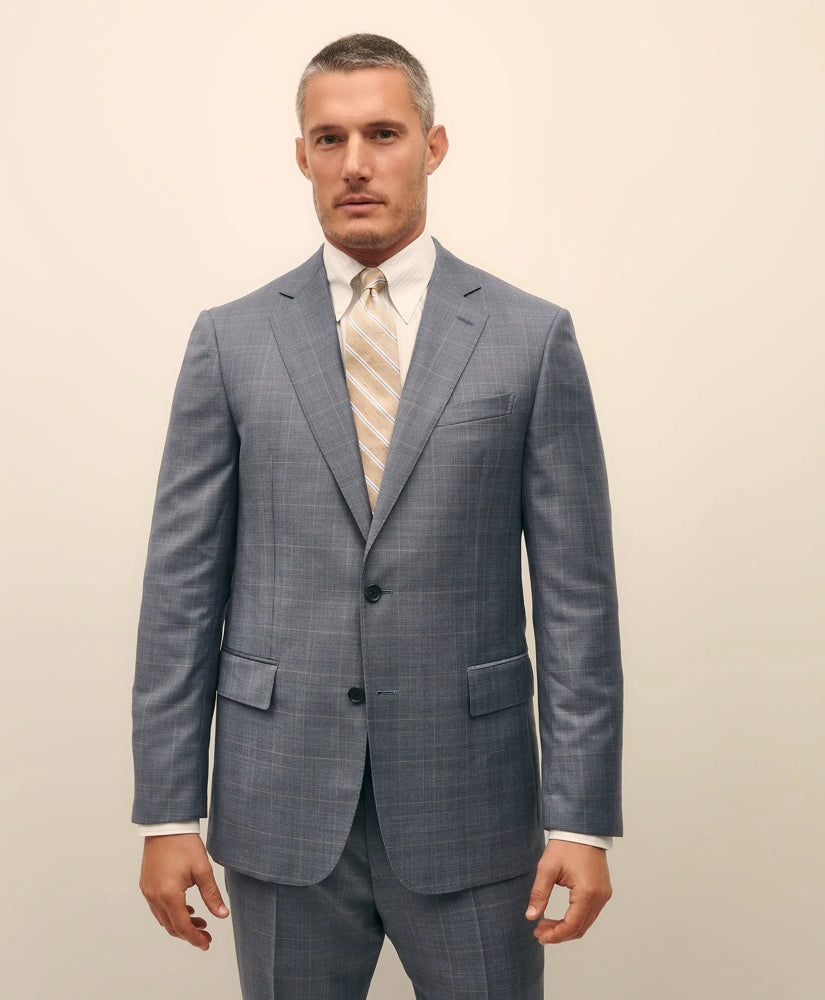 Traditional Fit Wool Overcheck 1818 Suit | Brooks Brothers outlet