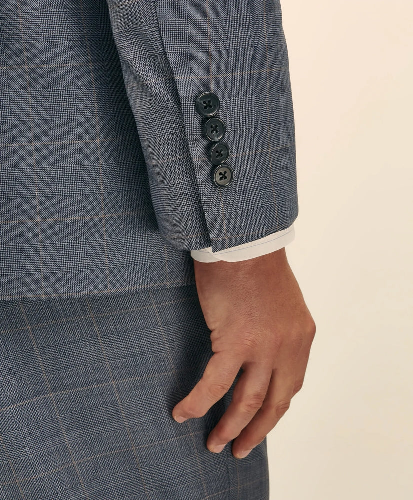 Traditional Fit Wool Overcheck 1818 Suit | Brooks Brothers outlet